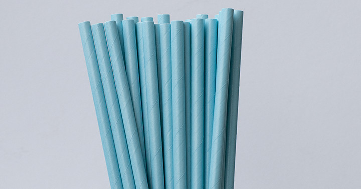Papiertrinkhalme hellblaue 197/6mm 250 stk