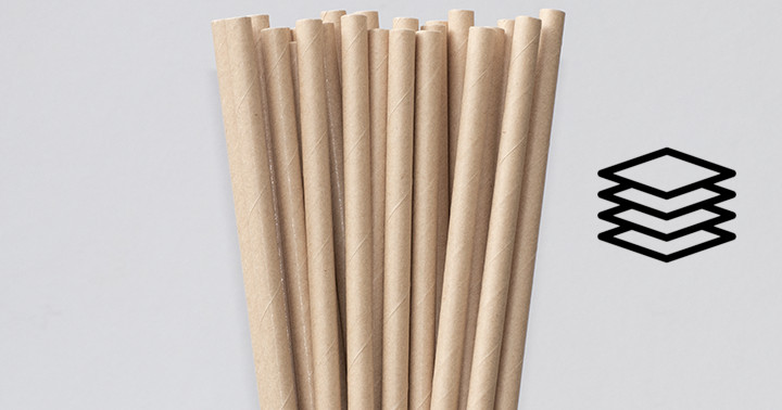 Papiertrinkhalme kraft premium vierlagig 197/6mm 250 stk