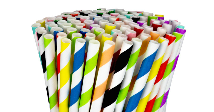Papiertrinkhalme mix gestreift 197/6mm 250 stk