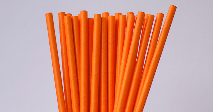 Papiertrinkhalme orangene 197/6mm 250 stk