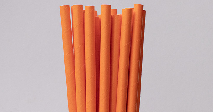 Papiertrinkhalme orangene 210/8mm 200 stk