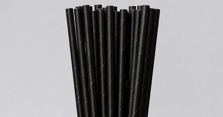 Papiertrinkhalme schwarze 197/6mm 250 stk