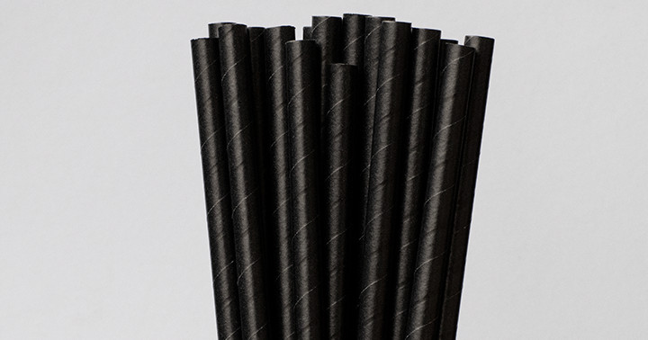 Papiertrinkhalme schwarze 210/8mm 200 stk