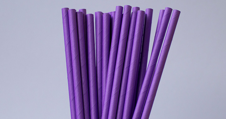 Papiertrinkhalme violette 197/6mm 250 stk